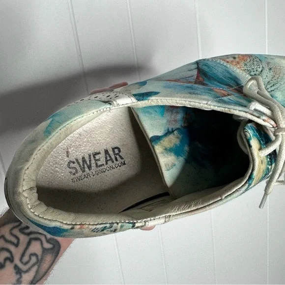 Swear London Watercolor Floral Brogue Casual Shoes - Picture 6 of 12